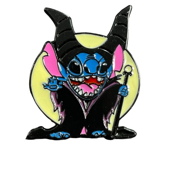 Stitch Maleficent Lapel Pin Villain Staff Brooch Pin Accessories Jewelry Badge - Picture 1 of 10